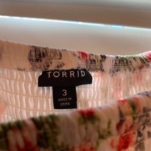 torrid Dresses - Ivory Floral Smocked Challis Dress torrid Dresses - Ivory Floral Smocked Challis Dress